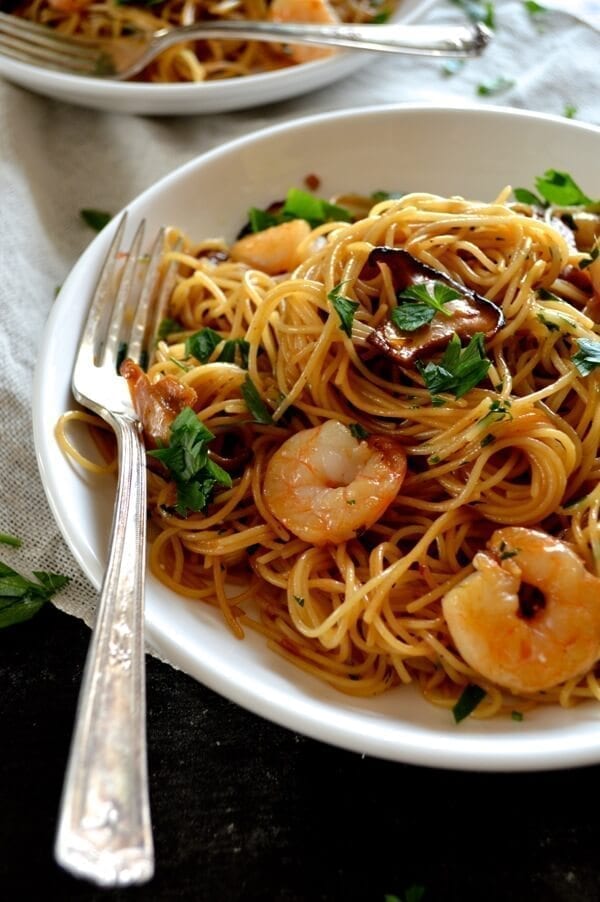 Soy Sauce Butter Pasta with Shrimp and Shiitakes by aedison.aieoederdu.tk