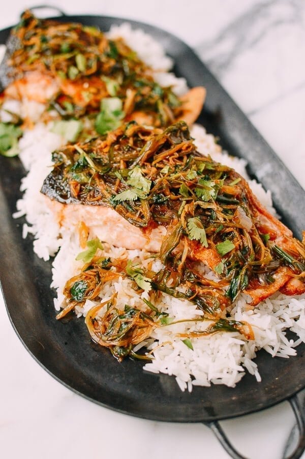 Crispy Scallion Ginger Salmon, by aedison.aieoederdu.tk