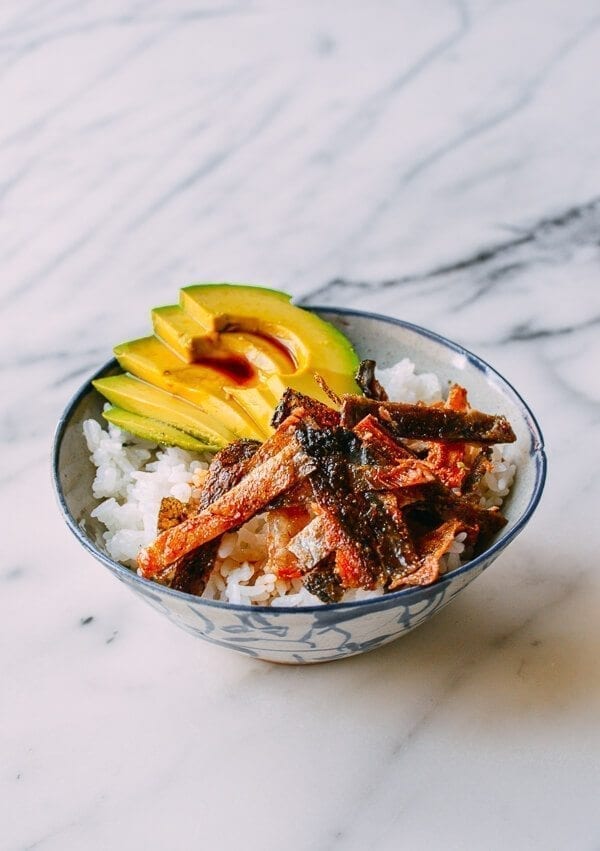 Crispy Salmon Skin Rice Bowls