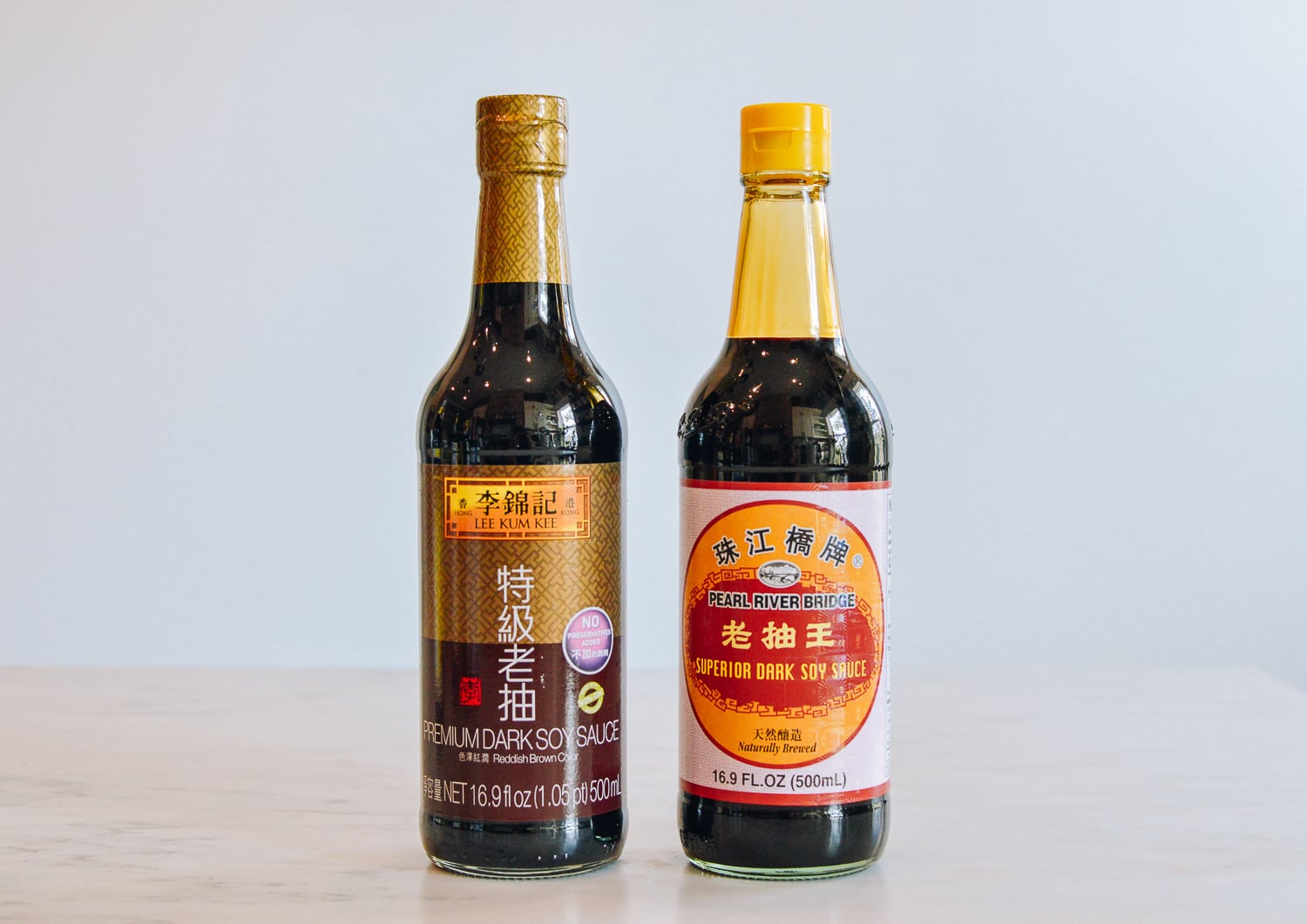 Lee Kum Kee Premium Dark Soy and Pearl River Bridge superior dark soy sauce, aedison.aieoederdu.tk
