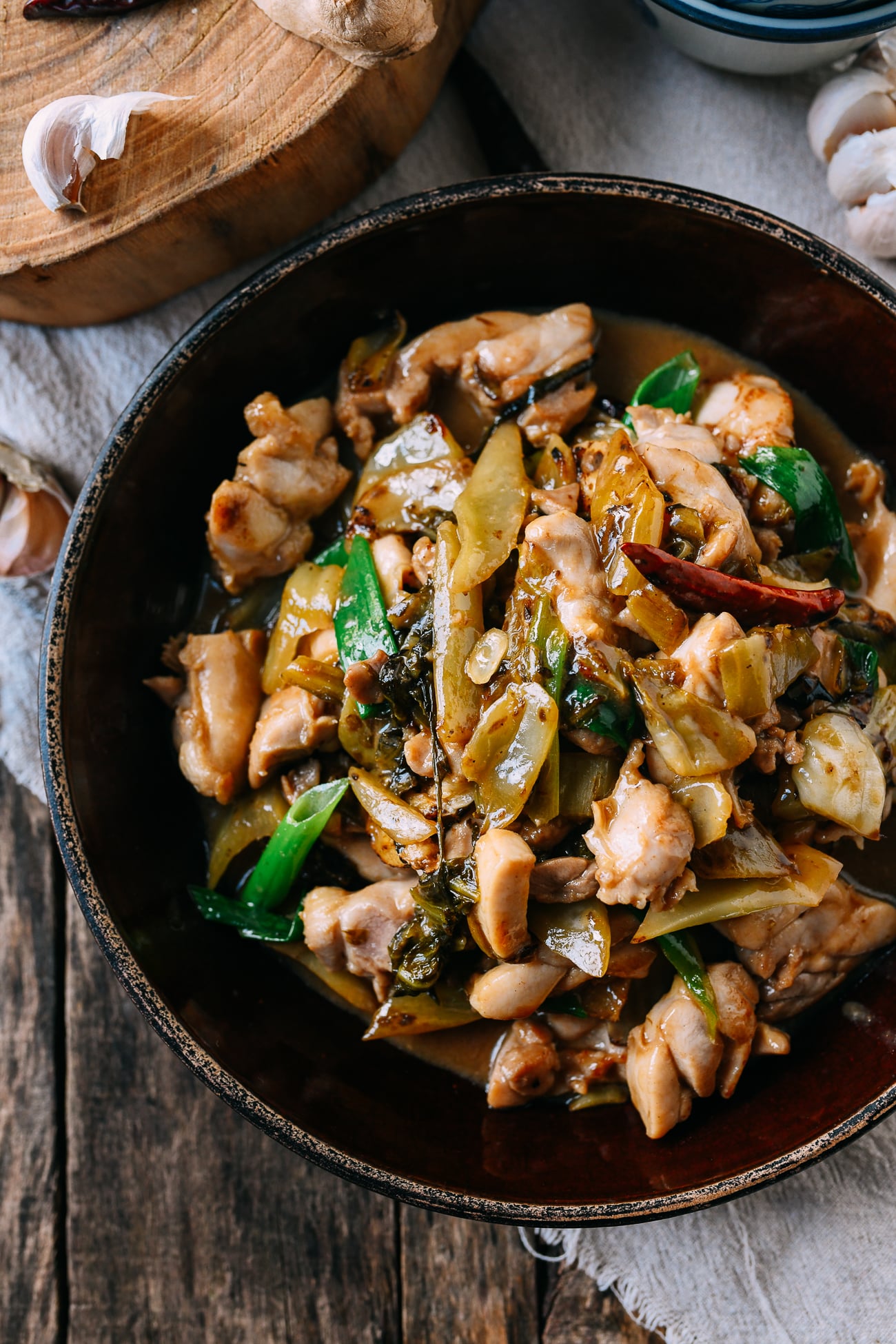 Cantonese Chicken with Pickled Mustard Greens
