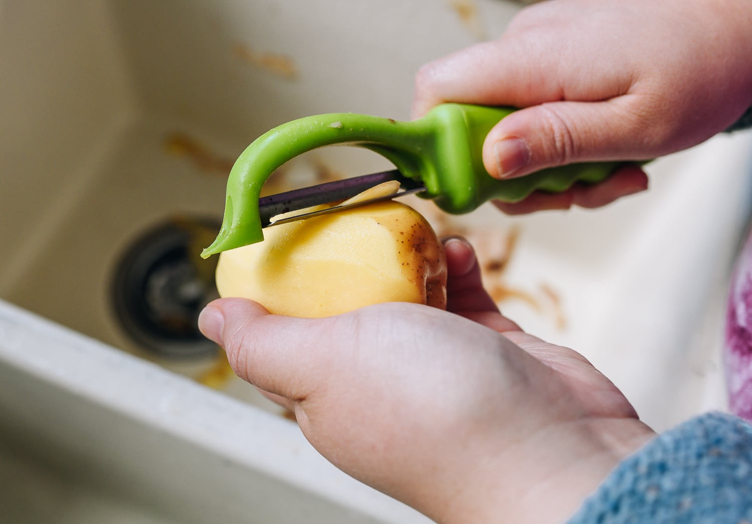 peeling potato
